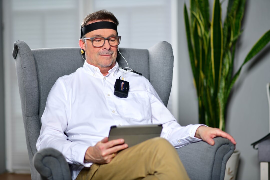 Finnish male broadcast instructor with headset